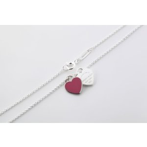 画像10: TIFFANY&Co[ティファニー]　リターン トゥ ティファニー ミニ ダブル ハート タグ ペンダント　ダークピンクエナメル　並行輸入品