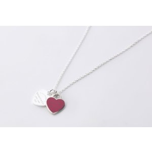 画像7: TIFFANY&Co[ティファニー]　リターン トゥ ティファニー ミニ ダブル ハート タグ ペンダント　ダークピンクエナメル　並行輸入品