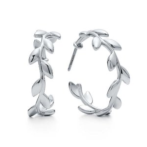 画像1: TIFFANY&Co[ティファニー] オリーブ リーフ フープ ピアス 並行輸入品