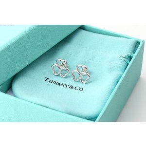 Tiffany & Co. ハート型ピアス　箱付き センチメンタルハート ピアス ダイヤ/PT950